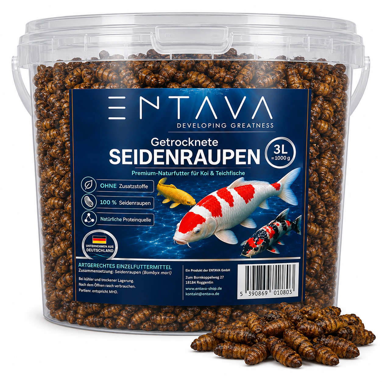 ENTAVA 3l (1kg) getrocknete Seidenraupen