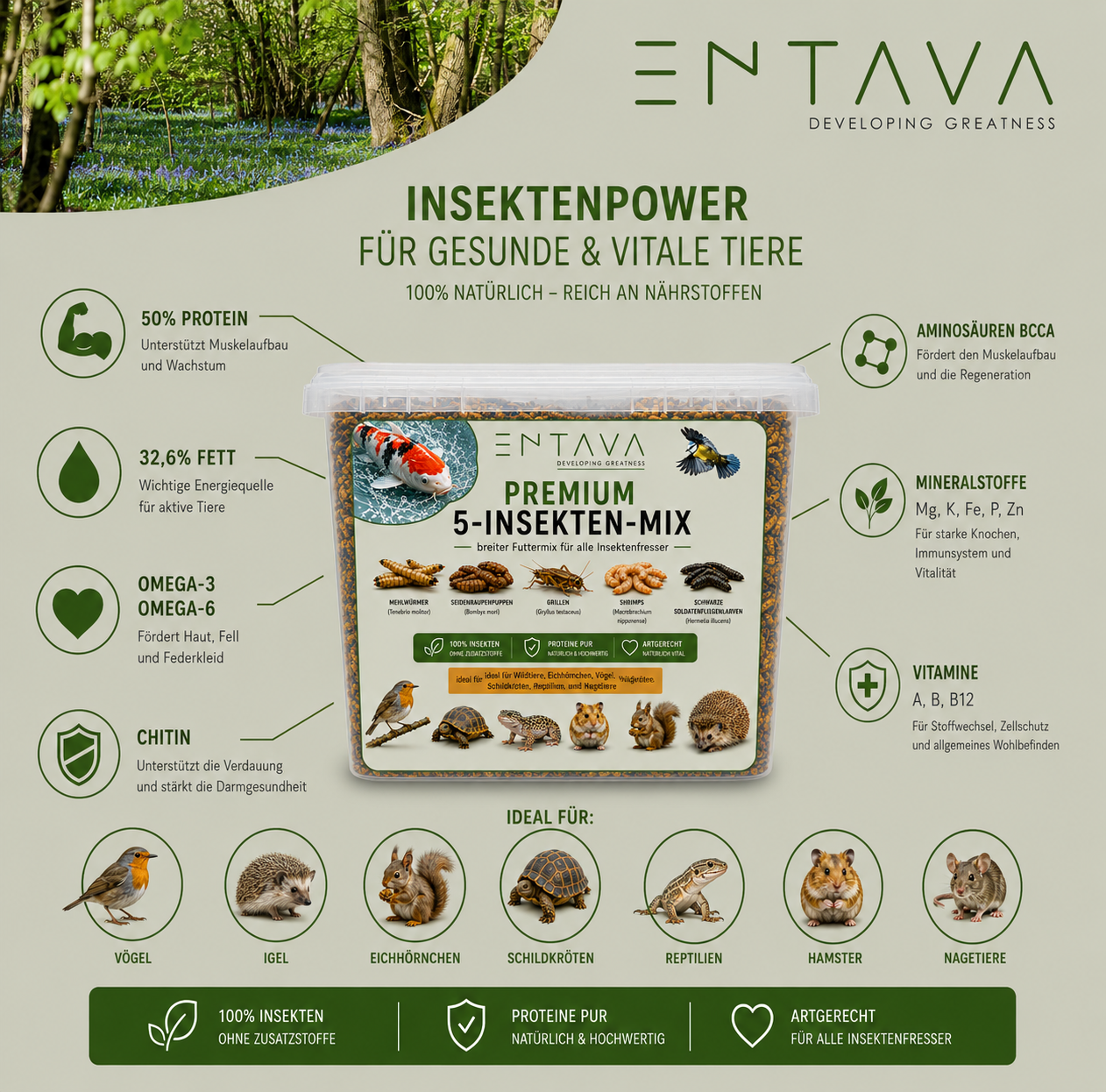 ENTAVA 10l Premium 5-Insekten-Mix