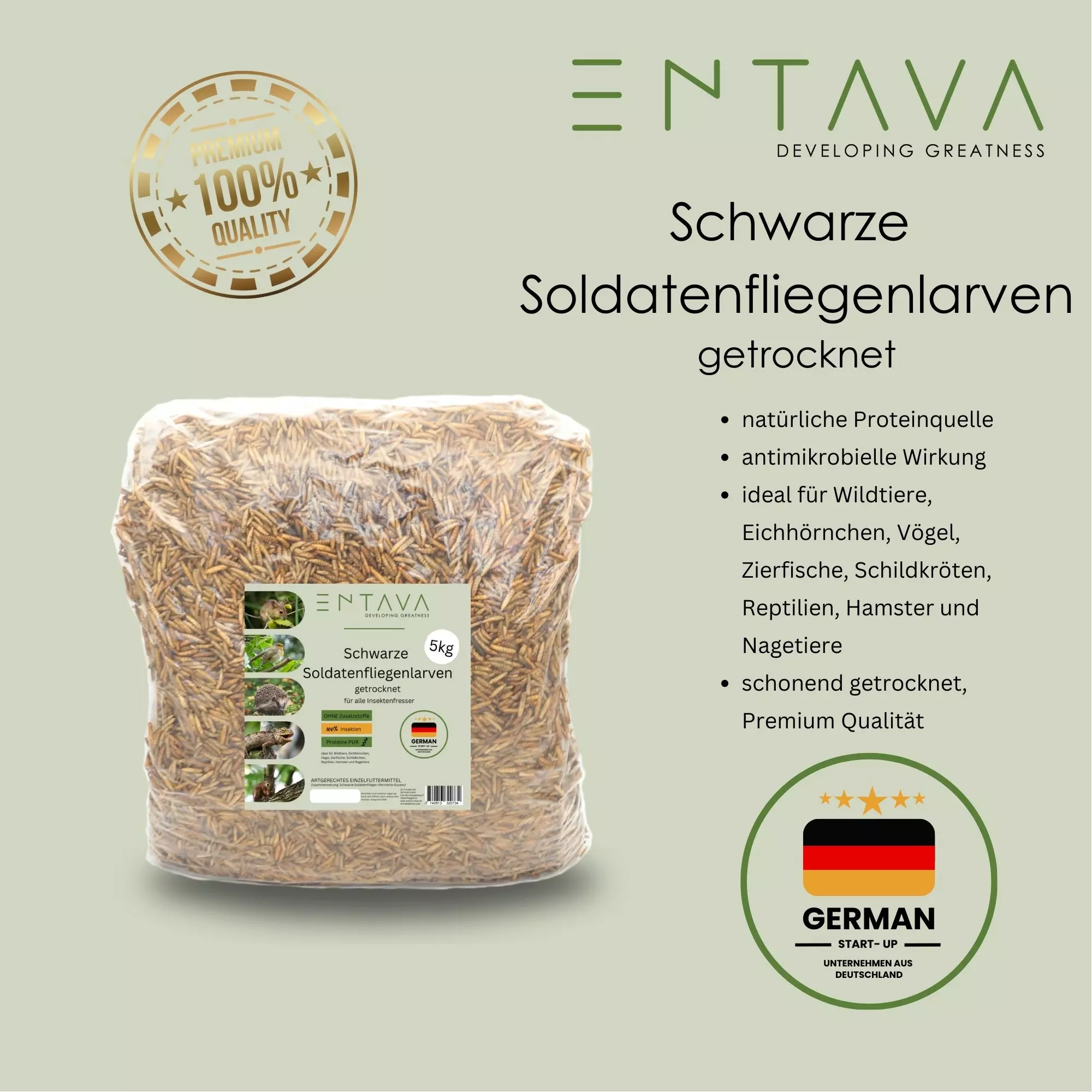 SPENDE Tierfreunde Rhein-Erft e.V. : 5kg Soldatenfliegenlarven getrocknet