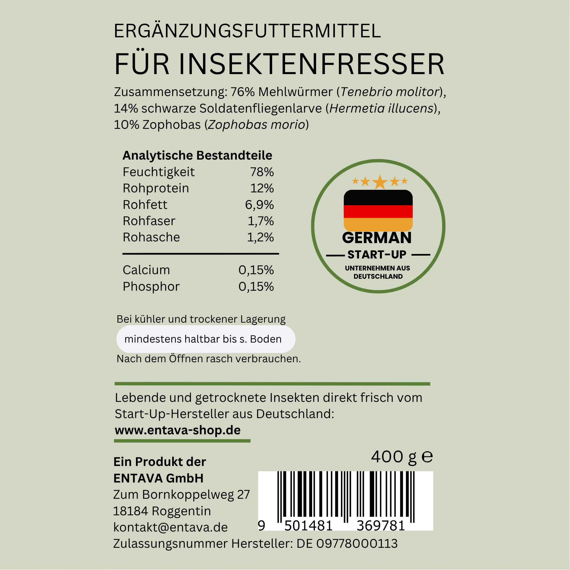 SPENDE Tierfreunde Rhein-Erft e.V. : Wildtier Insektenpüree 400g Dose