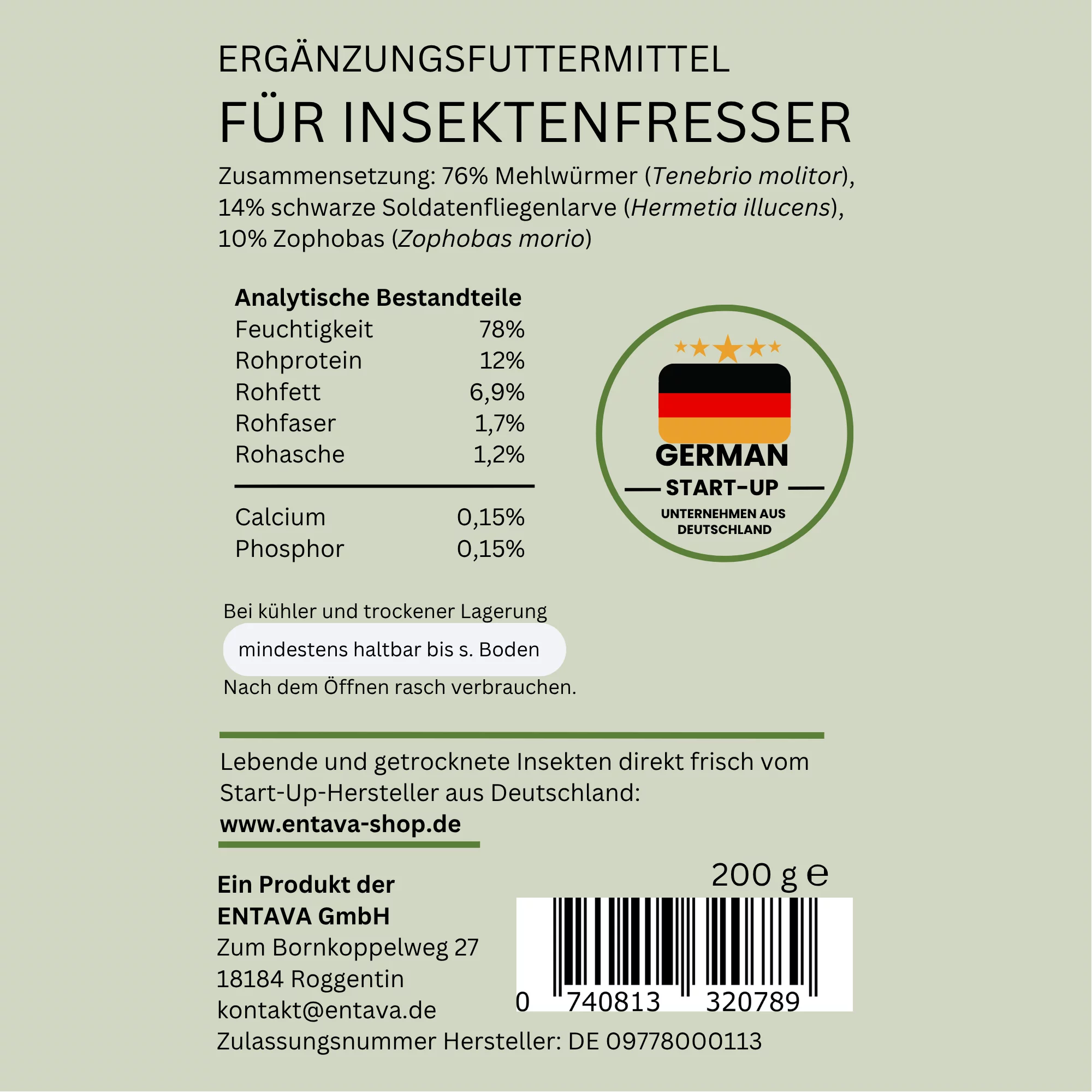SPENDE Tierfreunde Rhein-Erft e.V. : Wildtier Insektenpüree 200g Dose 