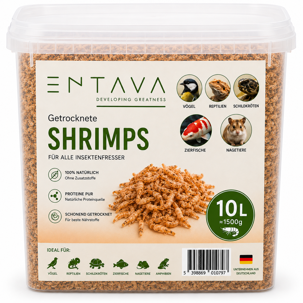 ENTAVA 10l (1,5kg) getrocknete Shrimps