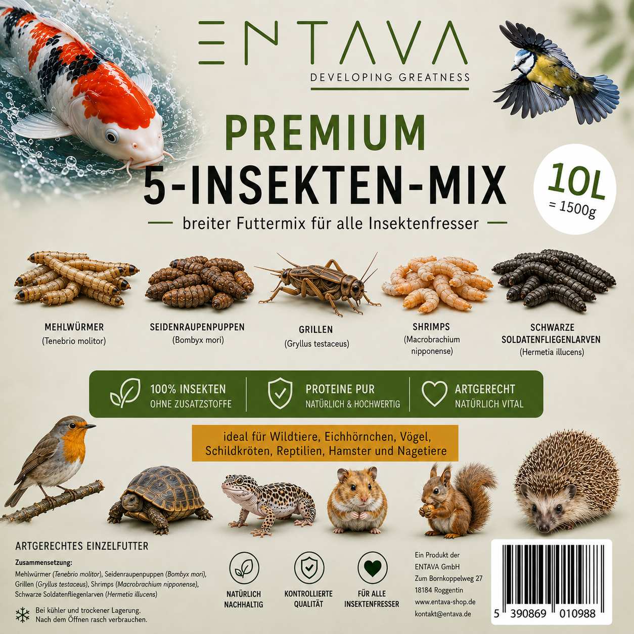 ENTAVA 10l Premium 5-Insekten-Mix
