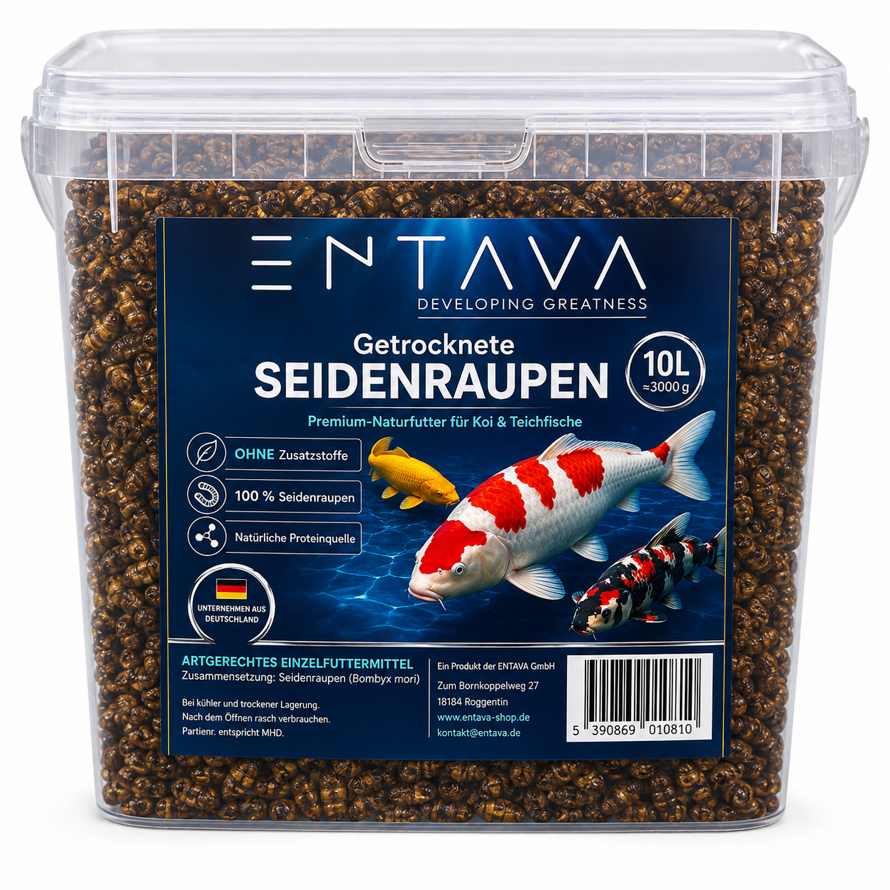 ENTAVA 10l (3kg) getrocknete Seidenraupen